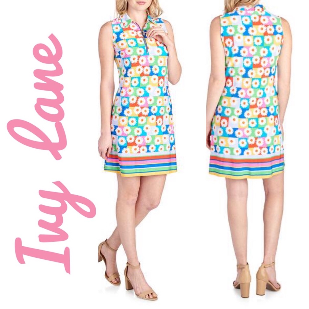 IVY LANE Petite Daisy Quarter Zip Shift Dress